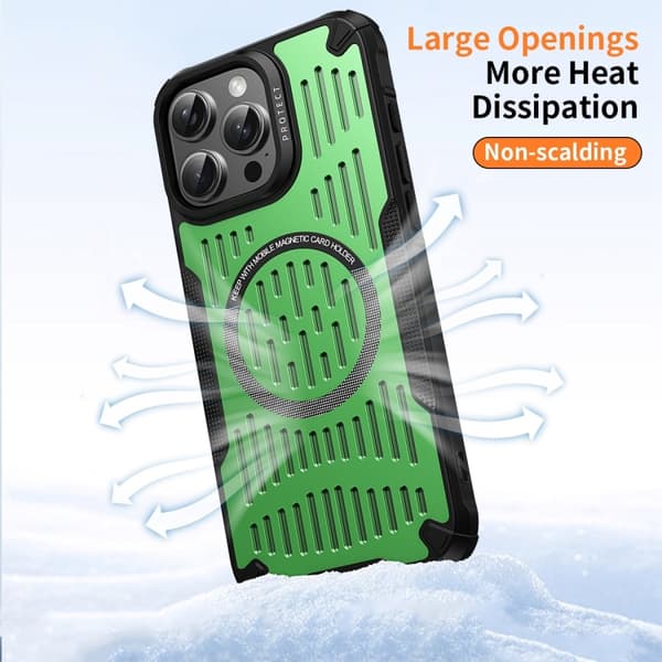 iPhone 16 Pro Ice Front Cooling MagSafe Magnetisk Skal Röd