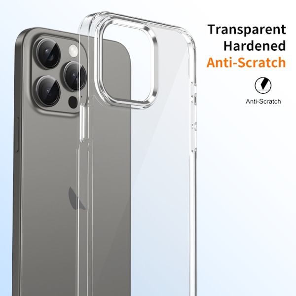 iPhone 16 Pro Skal HD Transparent PC med Full Coverage Silver