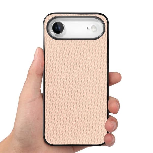iPhone 17 Air Skal - Kolfibertextur och Läder Kaki