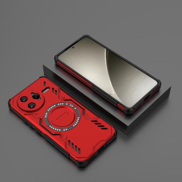 Redmi K80 Pro 5G - Butterfly Armor MagSafe Magnetisk Ring Stötsäker Mobilskal Röd