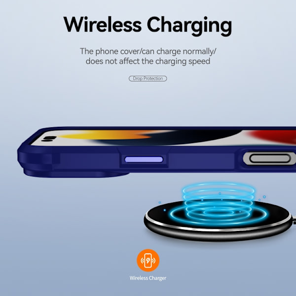 iPhone 16 Pro TPU + PC Linsskydd Skal Blå