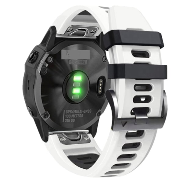 För Garmin Fenix ​​3 HR 26mm silikon watch i två färger White-Black