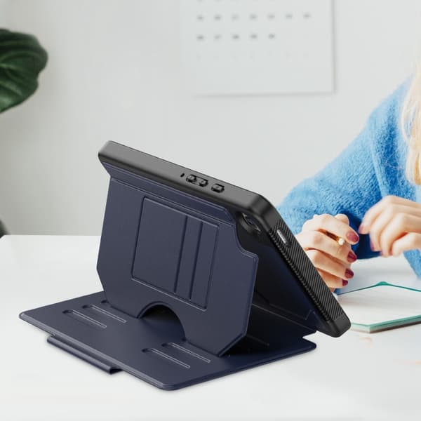 Samsung Galaxy Tab A9 / A11 Magnetiskt läderfodral Marinblå