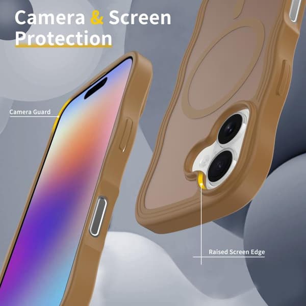 iPhone 17 Skal med Vågtextur och MagSafe Brun