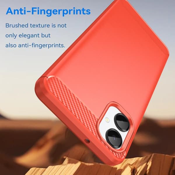 Samsung Galaxy A06 5G Skal i kolfiberborstad textur TPU Röd