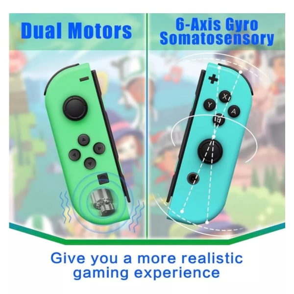 NS Switch / Lite / OLED Gamepad trådlös Spelkontroller handkontroll med väckningsfunktion och 6-axligt gyroskop Spelkontroller röd blå
