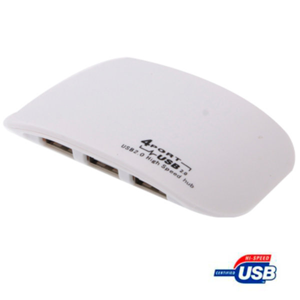 Hög Hastighet 4-Port USB 2.0 Hub - Stöder XP / 2000 / ME / 98SE / 98 / Vista (Vit)