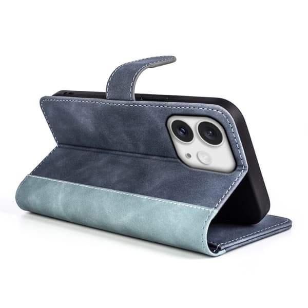 iPhone 16 Pro Max Skal Läder med Horisontell Flip Design Blå