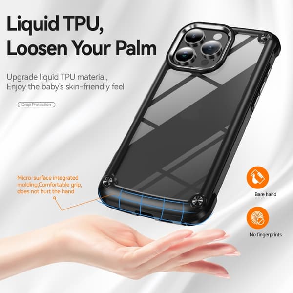 iPhone 16 Pro TPU + PC Linsskydd Skal Svart