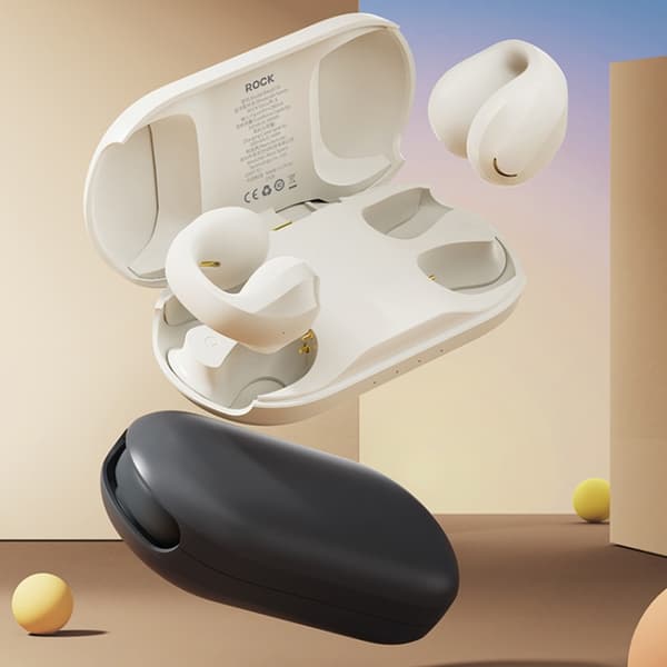 ROCK EarCuffs S OWS Bluetooth 5.4 HIFI Trådlösa Öronproppar Vit