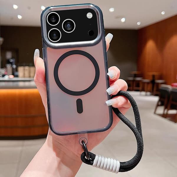 iPhone 18 Pro Max / iPhone 17 Pro Max Skal med Handledsrem - Bright Shadow Magsafe Missfärgning Svart