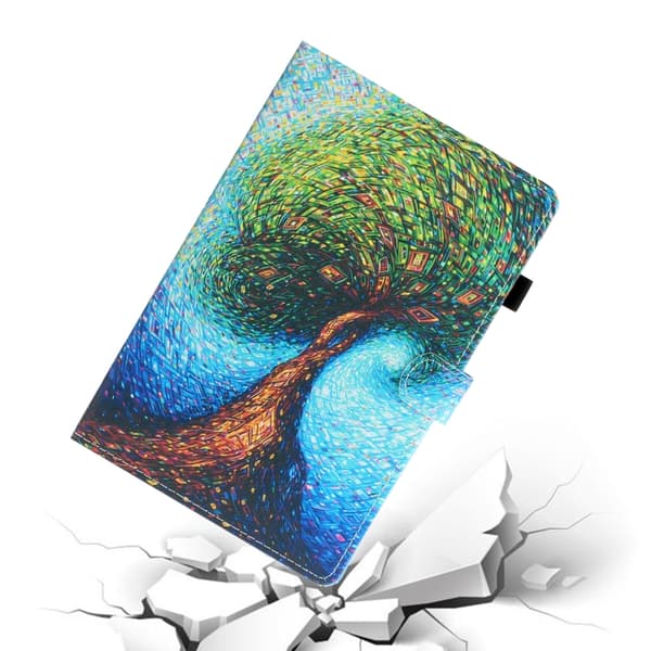 Samsung Galaxy Tab A8 10.5 (2021) Läderfodral med Målade Sidor Abstrakt Träd
