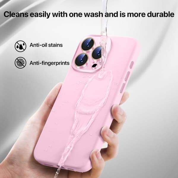 iPhone 16 Pro Max Nano Linsskydd Flytande Silikon Skal Titanblå