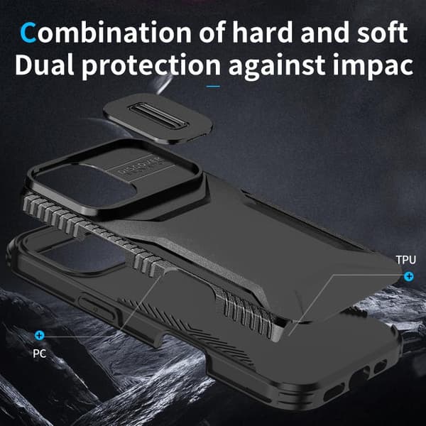 iPhone 17 Skal med Glidande Camshield Svart