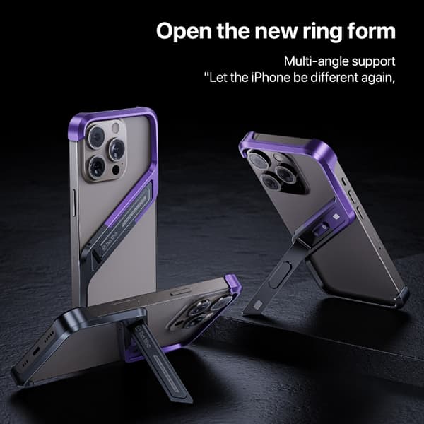 iPhone 16 Pro S-formad Ställramlös Metallskal Silver
