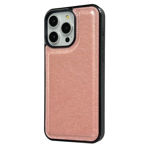 iPhone 16 Pro Max Cowhide Textur Skal - Elegant och Hållbar Mobilskydd Roséguld