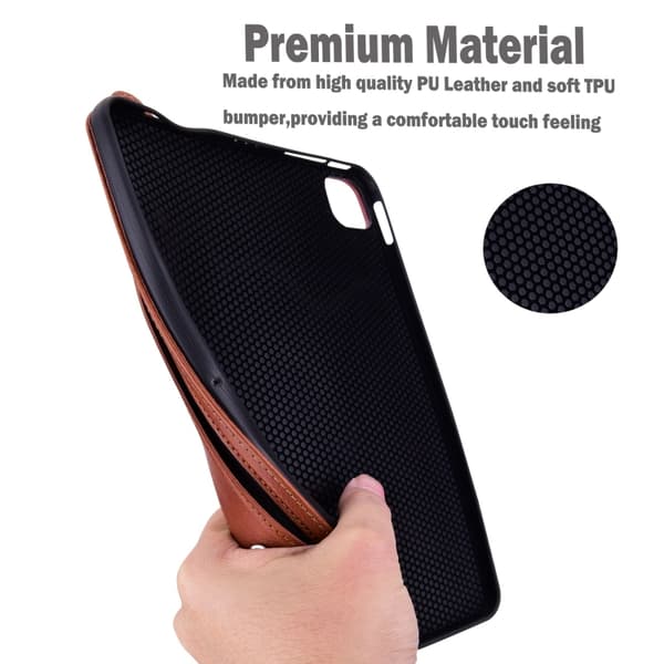Samsung Galaxy Tab S10+/S9+/S8+ TPU Läderfodral med Handledsrem Brun