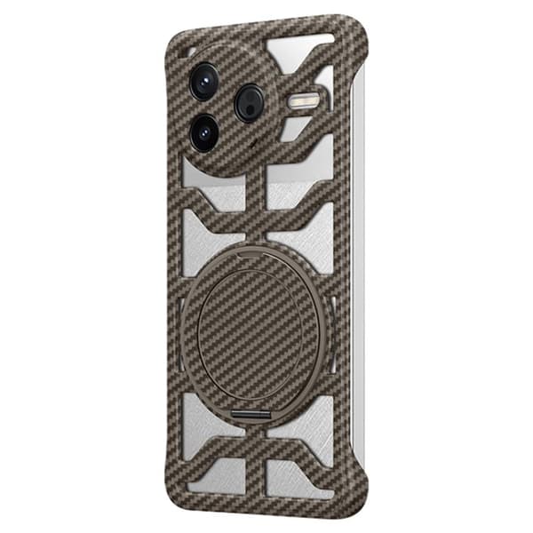 Redmi K80 - Hållet Kolfiber Rotationsfäste MagSafe fodral Guld