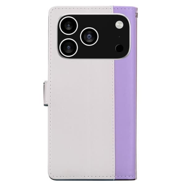 iPhone 18 Pro / iPhone 17 Pro Skal Läderfodral - Två Färger Lila Vit
