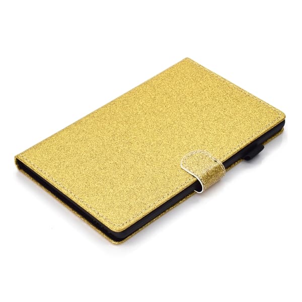 Samsung Galaxy Tab A9 / A11 Glittrig PU Tabletfodral med Sömn/Väckfunktion Guld