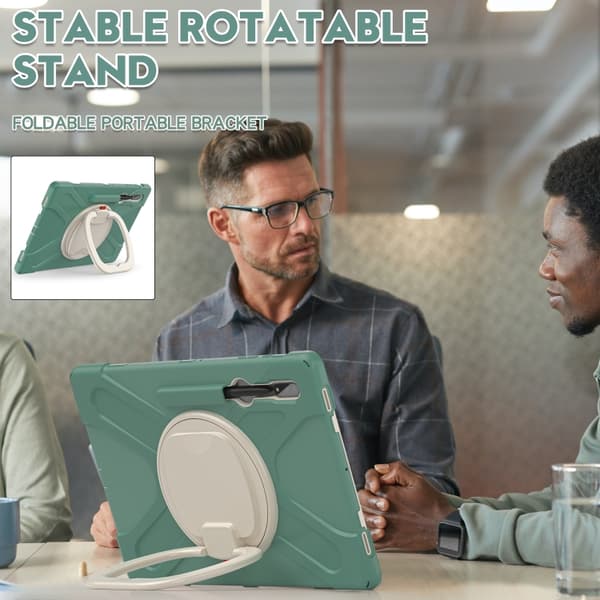Samsung Galaxy Tab S8 Ultra Silikon + PC Tabletfodral Jadegrön