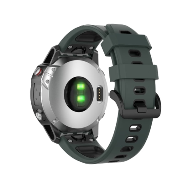22 mm Quick Release tvåfärgs watch för Garmin Fenix ​​7 / EPIX Olive Green Black