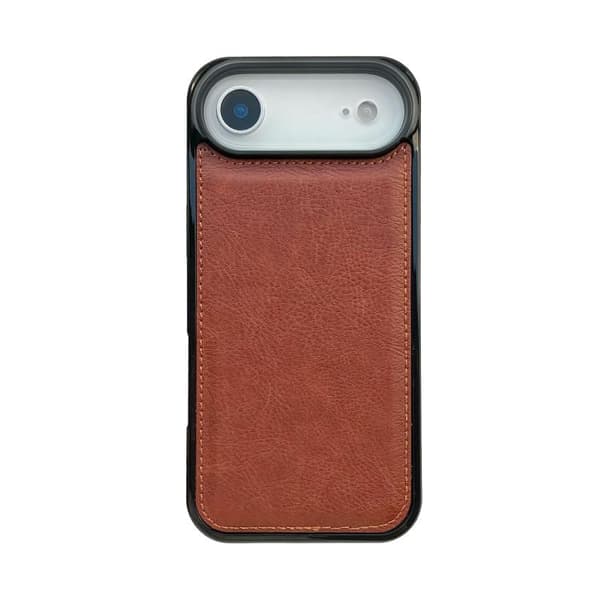 iPhone 17 Air Skal - äkta läder med textur Brun
