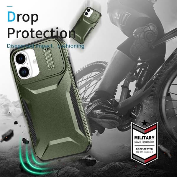 iPhone 17 Skal med Glidande Camshield Alpingrön