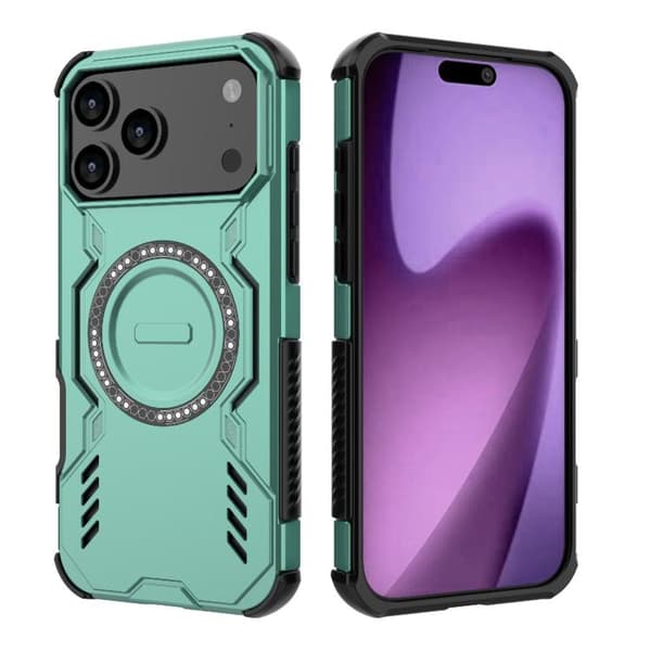 iPhone 18 Pro Max / iPhone 17 Pro Max Skal med Butterfly Armor MagSafe Magnetring och Stötskydd Ljusgrön