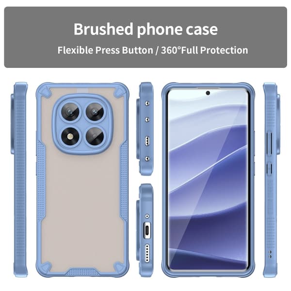 Redmi Note 14 Pro 5G - Armor Glaze PC Hybrid TPU Mobilskal Blå