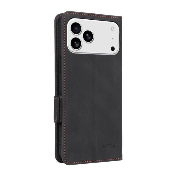 iPhone 18 Pro Max / iPhone 17 Pro Max Skal Läderfodral med Magnetlås Svart