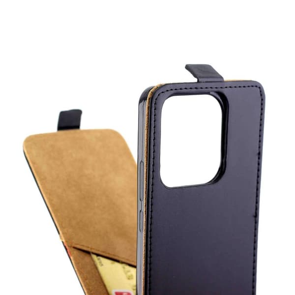 Redmi Note 14 4G - Vertikal Flip Läderfodral med Kortfack