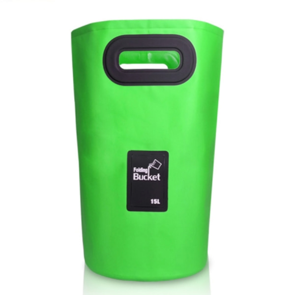 Utomhus bärbar hopfällbar diskho PVC hopfällbar hink, kapacitet: 15L Grön