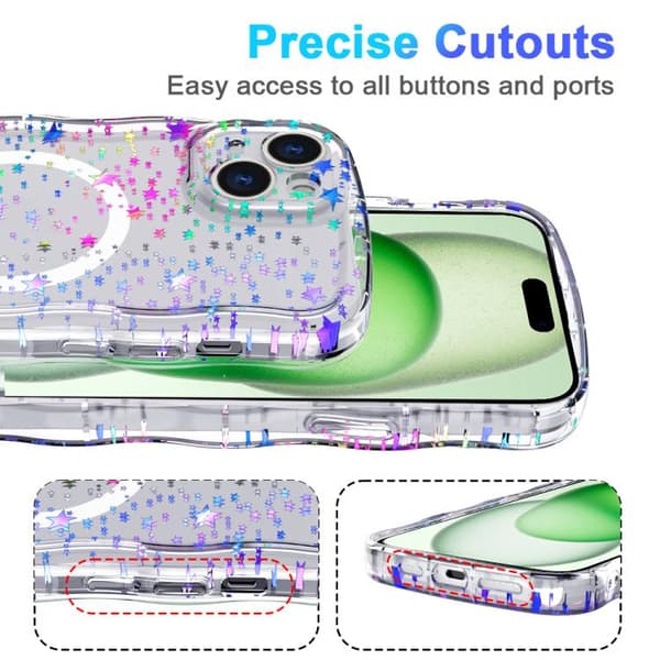iPhone 16 Pro Max Wave Star Transparent MagSafe Magnetisk Skal