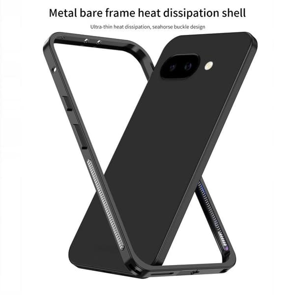 för Pixel 9a Skal med Metallram för Värmeavledning Silver