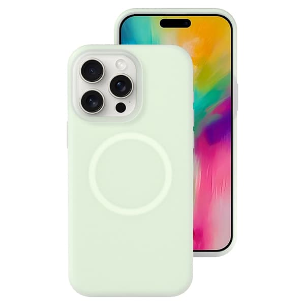iPhone 16 Pro Jelly Liquid Silicone MagSafe Magnetisk Skal Mint Mambo