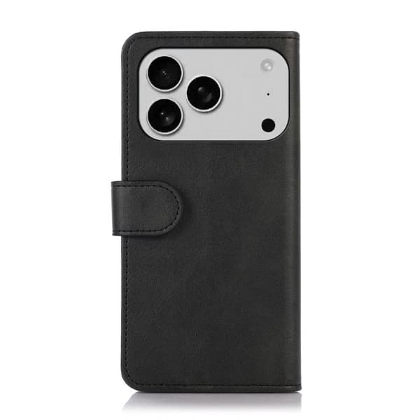 iPhone 18 Pro Max / iPhone 17 Pro Max Skal Läderfodral - Ko-textur Svart