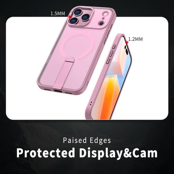 iPhone 17 Pro Max Skal Star Shine Series TPU + PC med Fällhållare Rosa