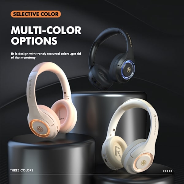 A8 Gaming Trådlöst Headset Stereo Over Ear Trådbunden Mikrofon Hörlurar Svart