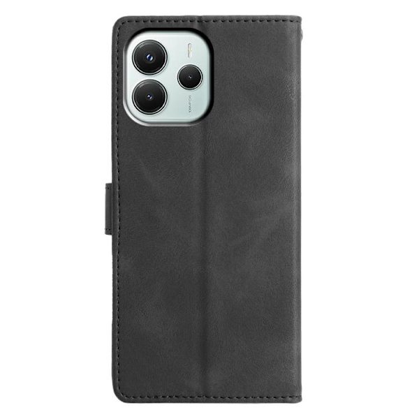 Redmi Note 14 5G - Triangulärt Prägling Läderfodral Svart