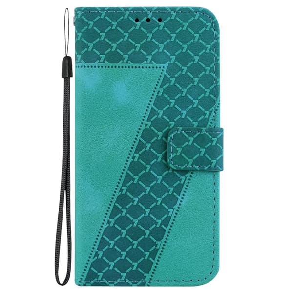 iPhone 18 Pro Max / iPhone 17 Pro Max Skal läderfodral med sju-formad präglad design Grön