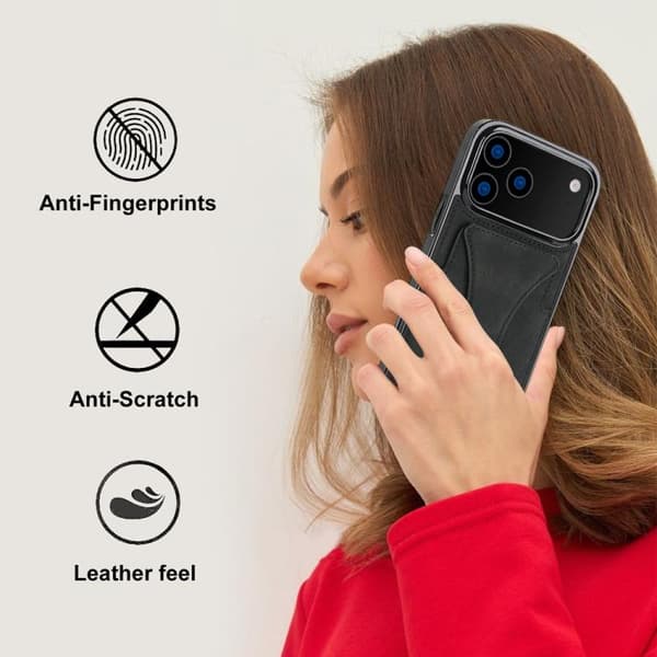 iPhone 18 Pro Max / iPhone 17 Pro Max Skal - Ultra-tunn Stötsäker Telefonfodral med Hållare Svart