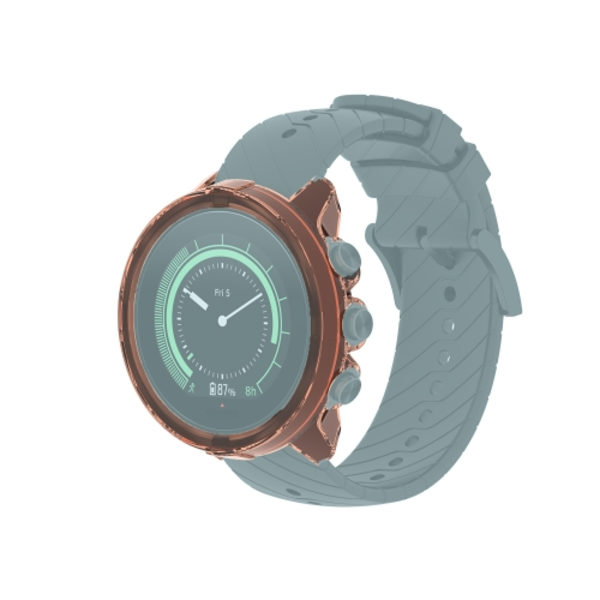 För Suunto 9 Transparent TPU Silikon Watch Case Transparent Orange