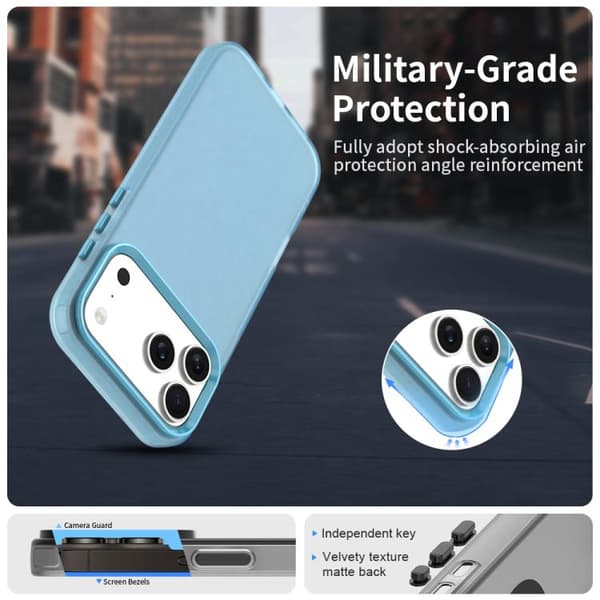 iPhone 18 Pro Max / iPhone 17 Pro Max Skal - Candy PC Hybrid TPU Stöttålig Blå