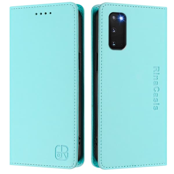 Samsung Galaxy S20 FE Skal RC01 Dubbelvikts Magnetisk RFID Läder Mintgrön