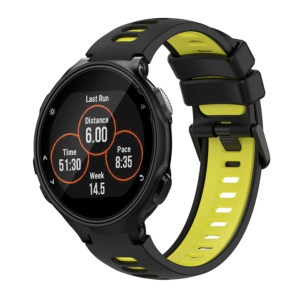 För Garmin Forerunner 735 / 735XT Tvåfärgad watch Black-Yellow