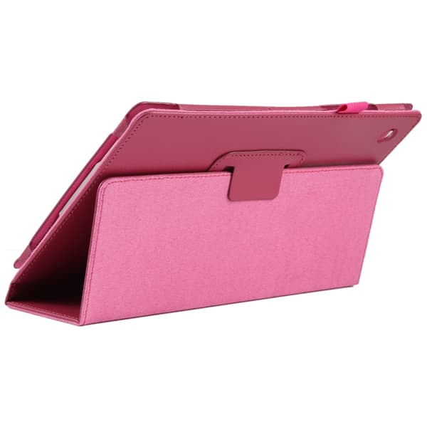 Samsung Galaxy Tab A8 10.5 (2021) Litchi Textur Läderfodral Rosaröd