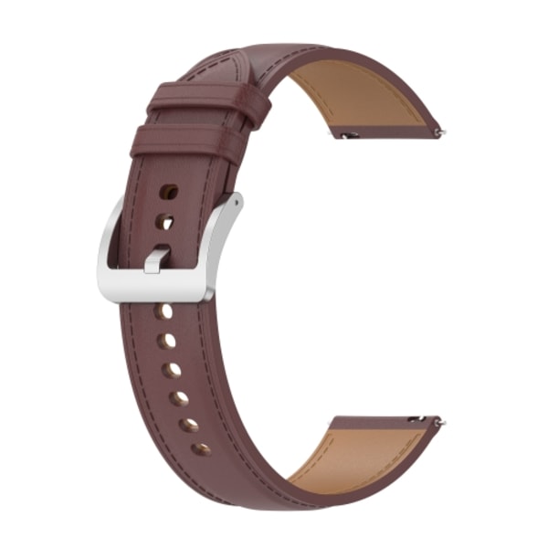 För Garmin VivoMove Luxe-präglat watch i äkta läder Dark Brown