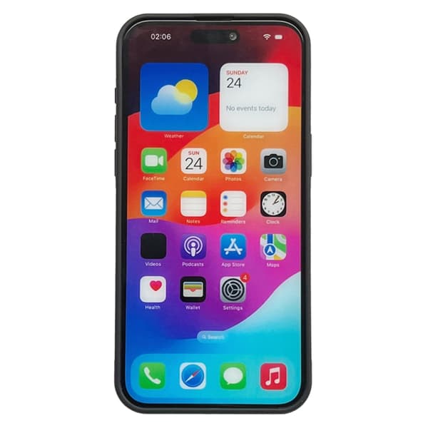 iPhone 16 Pro Max Solid Color Metallspänne Kortfack Skal Svart