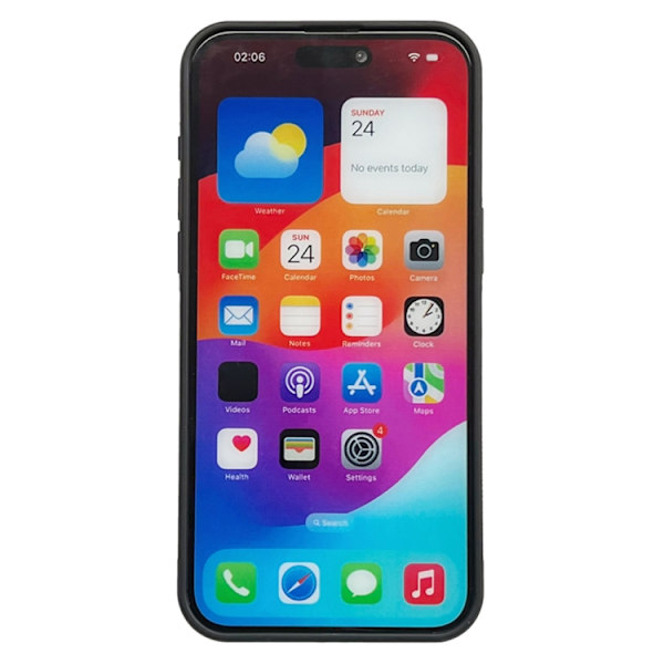 iPhone 16 Pro Solid Color Metallspänne Kortfack Skal Svart
